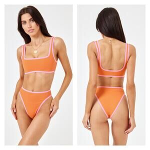 L*Space | REVOLVE Bikini Set Fused Ventura Ace Tangerine Guava Pink Small